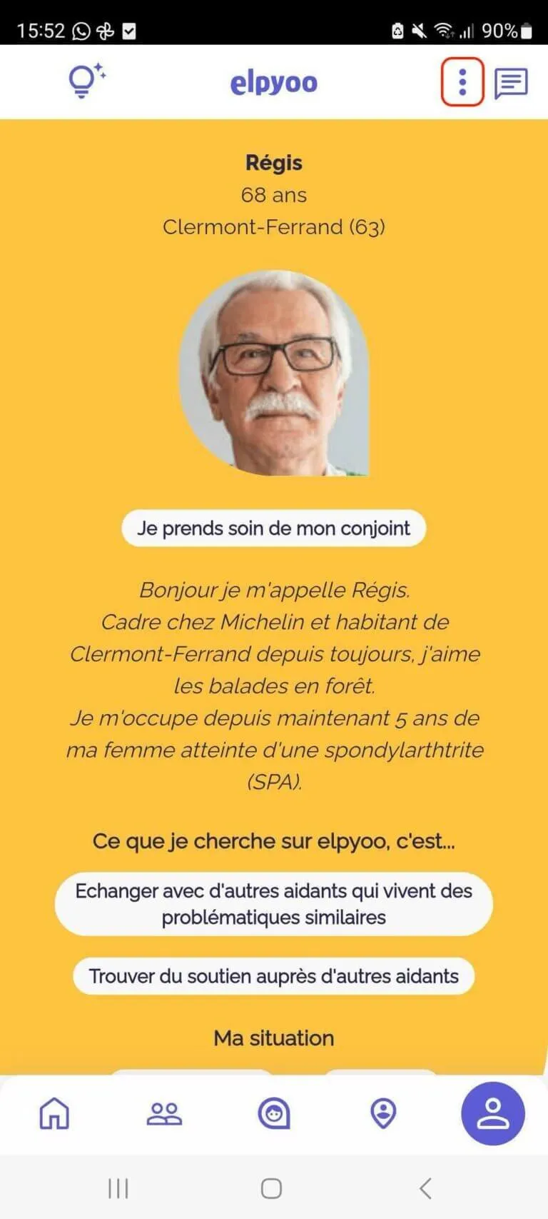Menu utilisateur